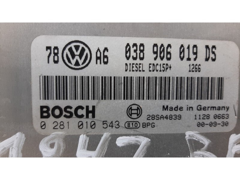Recambio de centralita motor uce para volkswagen passat berlina (3b3) comfortline referencia OEM IAM 038906019DS 0281010543 