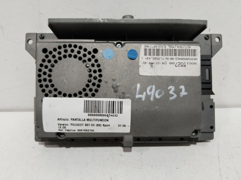 Recambio de pantalla multifuncion para peugeot 307 cc (s2) sport referencia OEM IAM 9661552780  