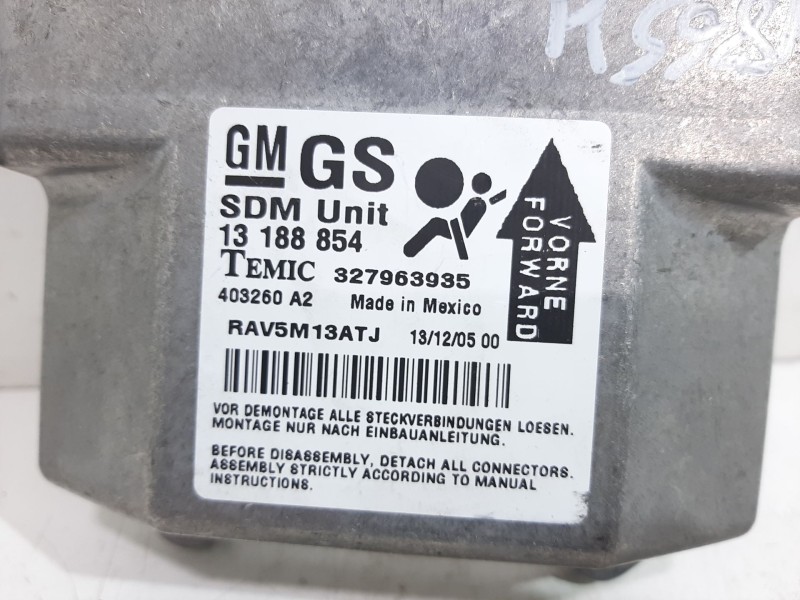 Recambio de centralita airbag para opel astra gtc cosmo referencia OEM IAM 327963935  13188854