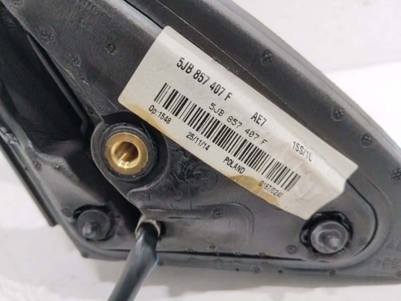 Recambio de retrovisor izquierdo para skoda rapid active referencia OEM IAM 5JB857407F  