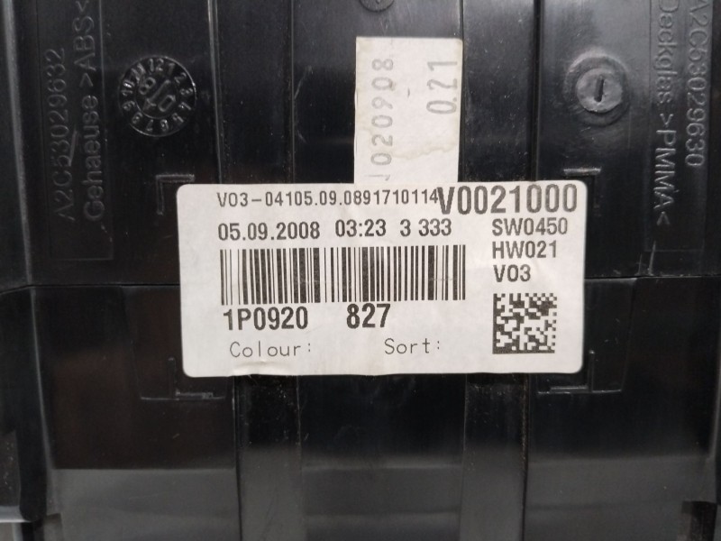 Recambio de cuadro instrumentos para seat leon (1p1) reference referencia OEM IAM 110080369005  