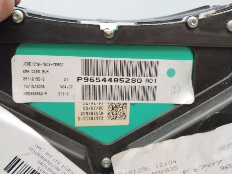 Recambio de cuadro instrumentos para peugeot 307 sw (3h) 1.6 16v referencia OEM IAM 9654485280  
