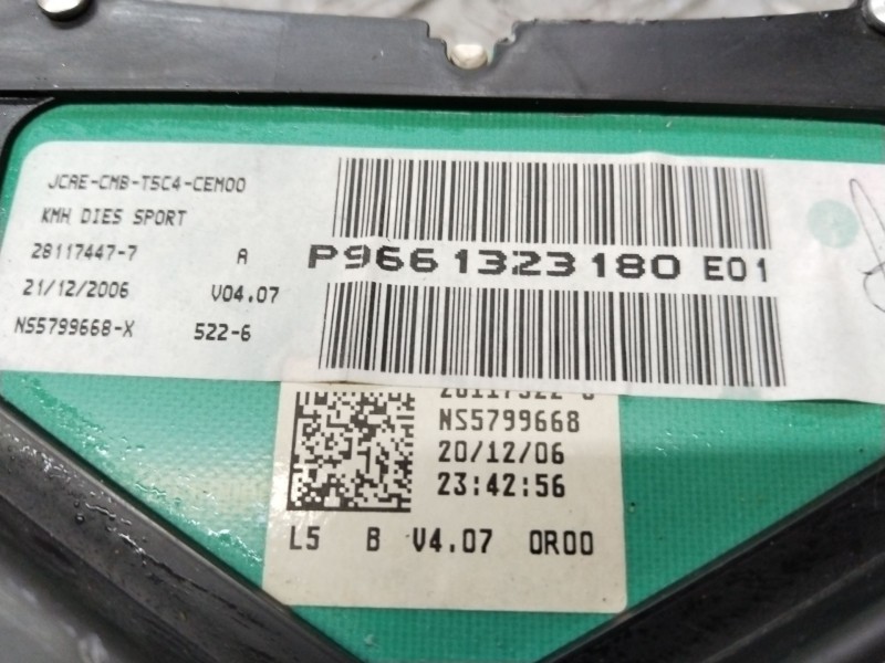 Recambio de cuadro instrumentos para peugeot 307 (3a/c) 1.6 hdi 110 referencia OEM IAM 9661323180  