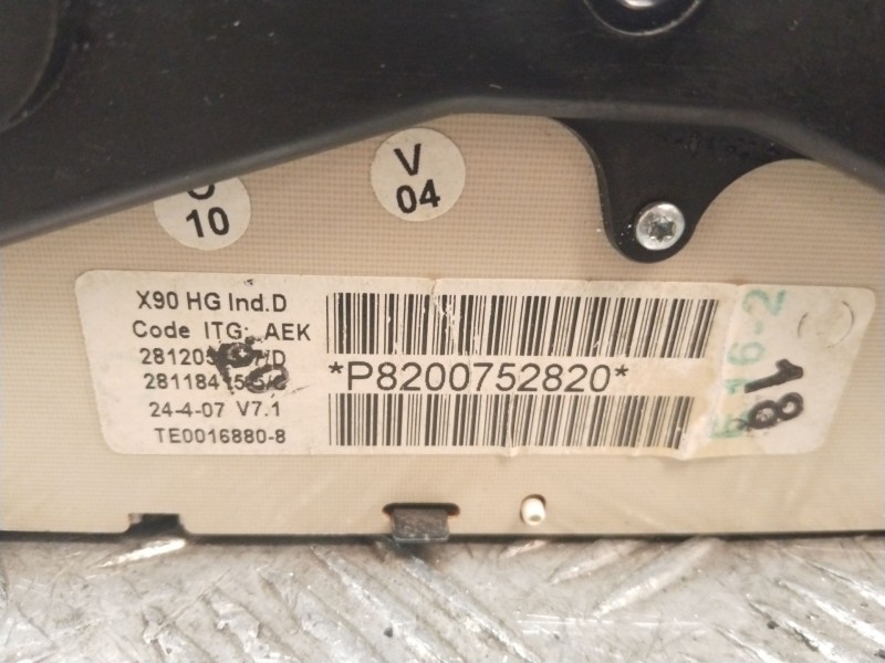 Recambio de cuadro instrumentos para dacia logan mcv (ks_) 1.5 dci (ks0k) referencia OEM IAM 8200752820   Recambio de cuadro instrumentos para dacia logan mcv (ks_) 1.5 dci (ks0k) referencia OEM IAM 8200752820