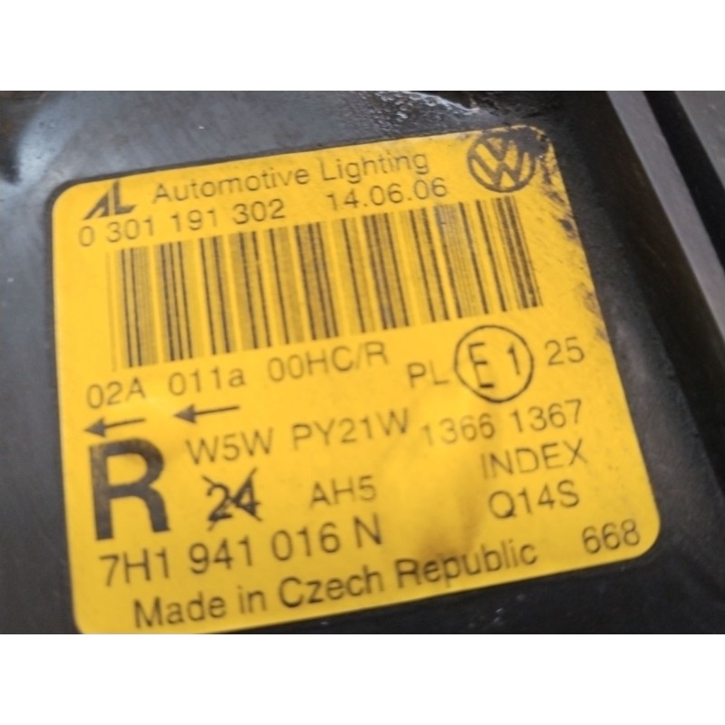 Recambio de faro derecho para volkswagen transporter t5 autobús (7hb, 7hj, 7eb, 7ej) 1.9 tdi referencia OEM IAM 7H1941016N  