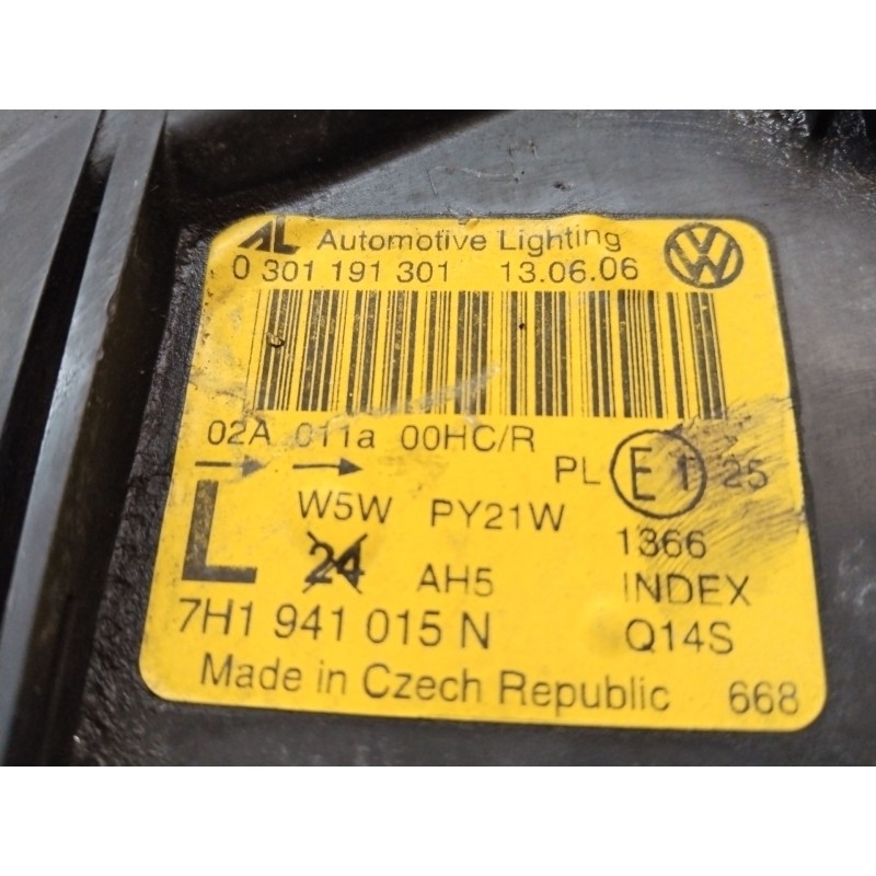Recambio de faro izquierdo para volkswagen transporter t5 autobús (7hb, 7hj, 7eb, 7ej) 1.9 tdi referencia OEM IAM 7H1941015N  