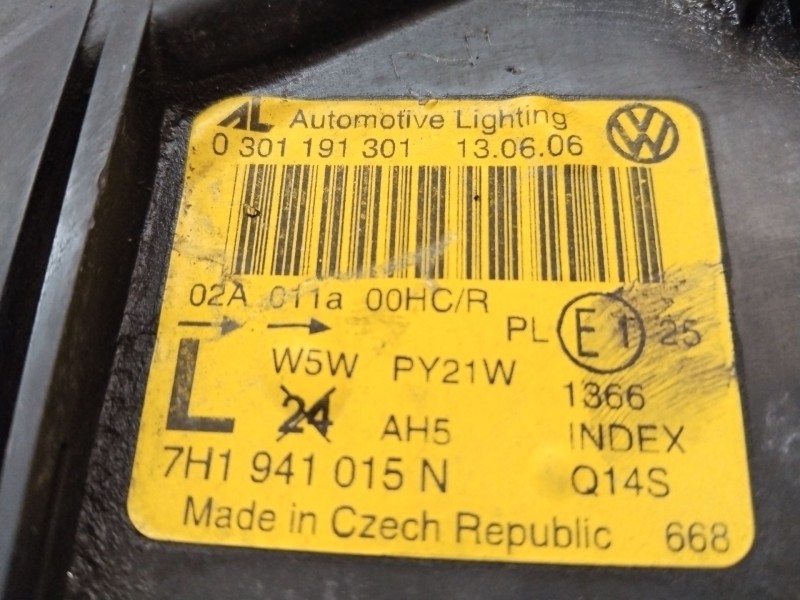Recambio de faro izquierdo para volkswagen transporter t5 autobús (7hb, 7hj, 7eb, 7ej) 1.9 tdi referencia OEM IAM 7H1941015N  