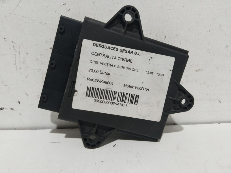 Recambio de centralita cierre para opel vectra c berlina club referencia OEM IAM 5WK46001  