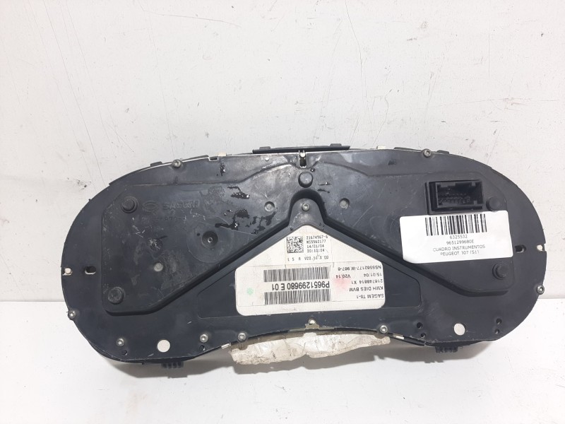 Recambio de cuadro instrumentos para peugeot 307 (s1) 2.0 hdi fap cat referencia OEM IAM 9651299680E  