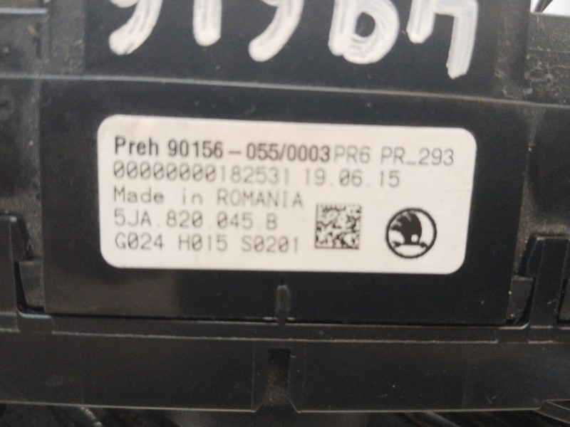 Recambio de mando calefaccion / aire acondicionado para skoda rapid active referencia OEM IAM 5JA820045B  