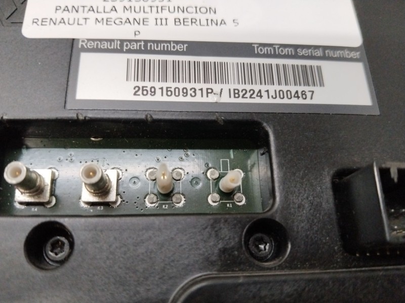 Recambio de pantalla multifuncion para renault megane iii berlina 5 p dynamique referencia OEM IAM 259150931  