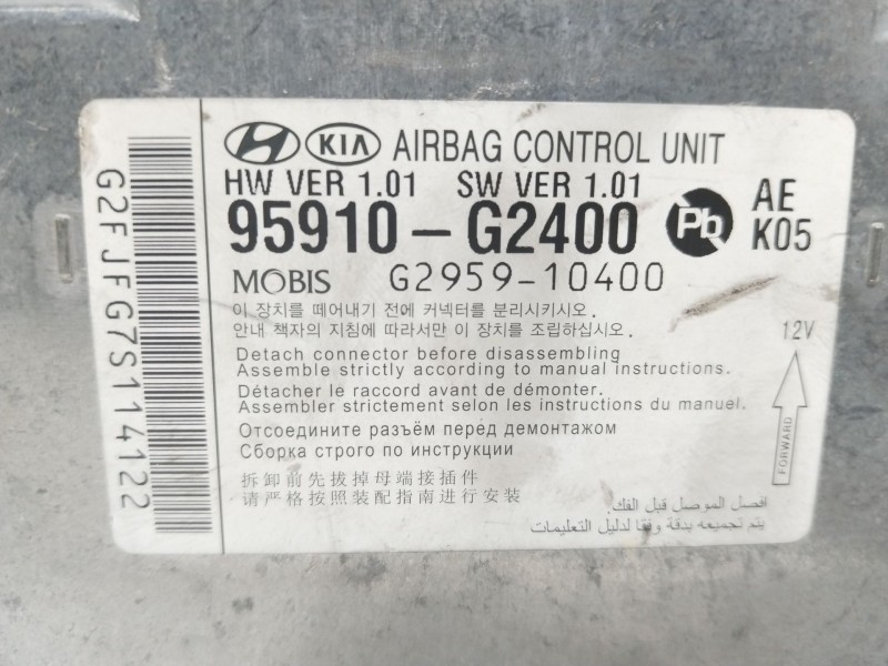 Recambio de centralita airbag para hyundai ioniq (ae) 1.6 gdi hybrid referencia OEM IAM 95910G2400  G295910400