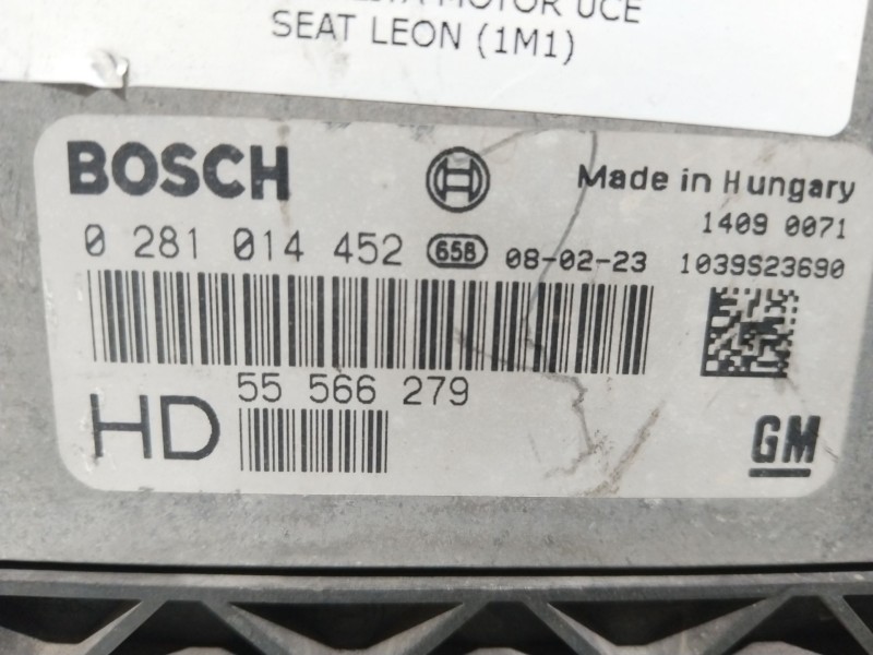 Recambio de centralita motor uce para seat leon (1m1) 1.9 tdi referencia OEM IAM 0281014452 55566279  Recambio de centralita motor uce para seat leon (1m1) 1.9 tdi referencia OEM IAM 0281014452 55566279