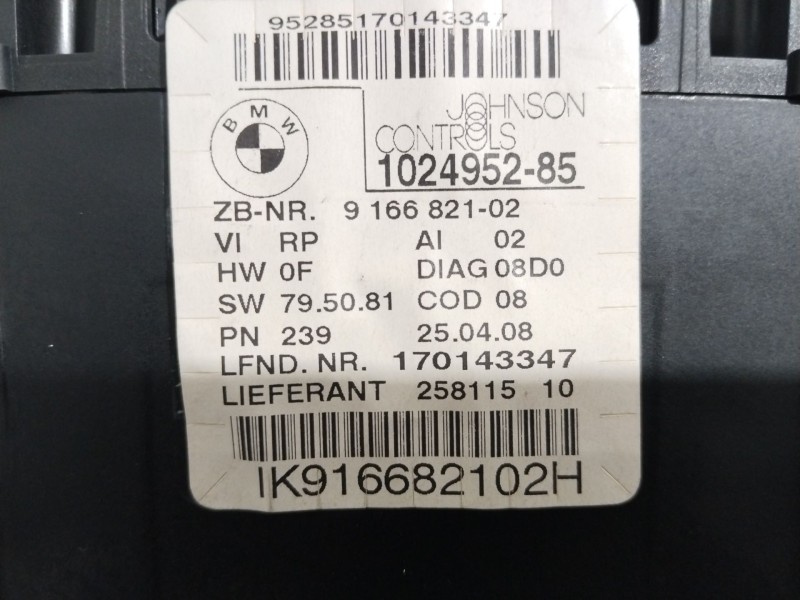 Recambio de cuadro instrumentos para bmw serie 1 berlina (e81/e87) referencia OEM IAM 102495293  