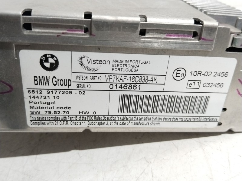 Recambio de sistema audio / radio cd para bmw serie 3 touring (e91) 320d referencia OEM IAM RA9177209021  