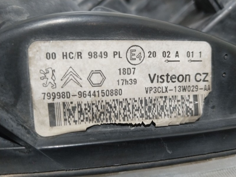 Recambio de faro derecho para peugeot partner monospace (5_, g_) 1.6 hdi 90 referencia OEM IAM 9644150880  