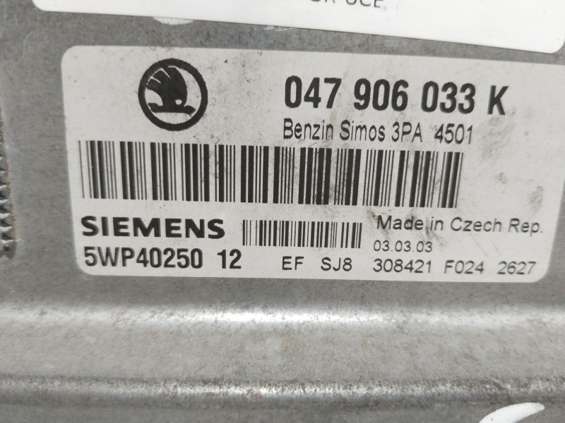 Recambio de centralita motor uce para skoda fabia i (6y2) 1.4 referencia OEM IAM 047906033K  