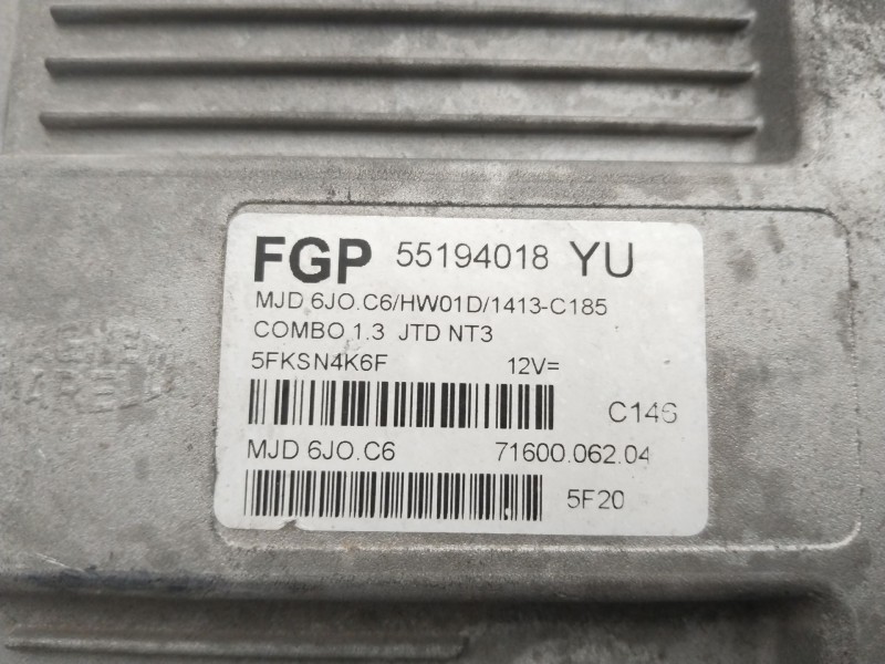 Recambio de centralita motor uce para opel combo tour 1.3 cdti 16v referencia OEM IAM 55194018YU  