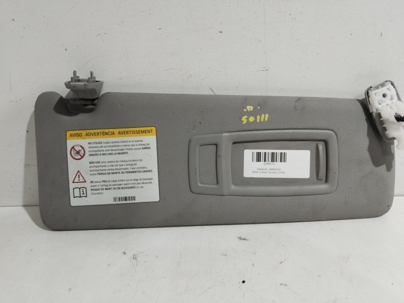 Recambio de parasol derecho para bmw 3 gran turismo (f34) 328 i xdrive referencia OEM IAM 51167322296  