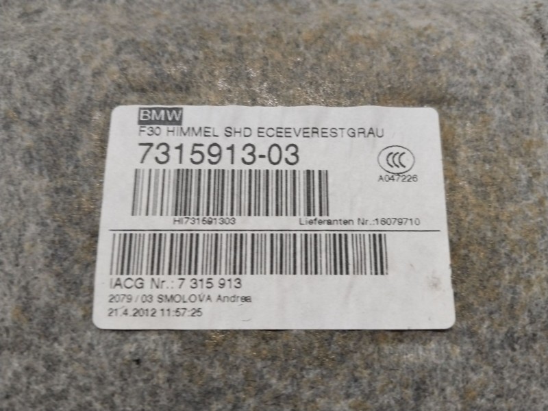 Recambio de techo para bmw 3 gran turismo (f34) 328 i xdrive referencia OEM IAM 51447313583  