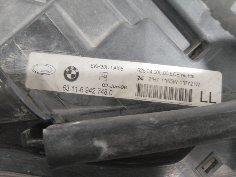 Recambio de faro derecho para bmw 3 touring (e91) 320 d referencia OEM IAM 631169427480  