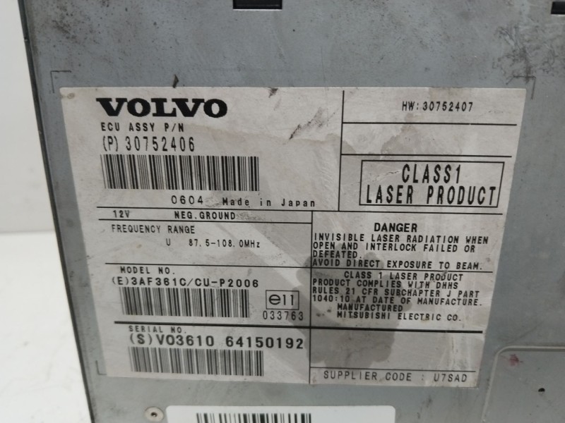 Recambio de sistema audio / radio cd para volvo xc90 d5 executive (7 asientos) (136kw) referencia OEM IAM 36050346  