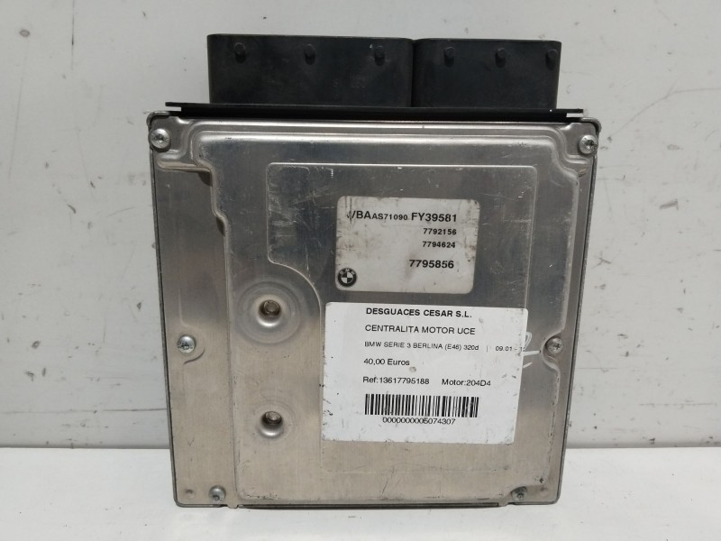 Recambio de centralita motor uce para bmw serie 3 berlina (e46) 320d referencia OEM IAM 13617795188  