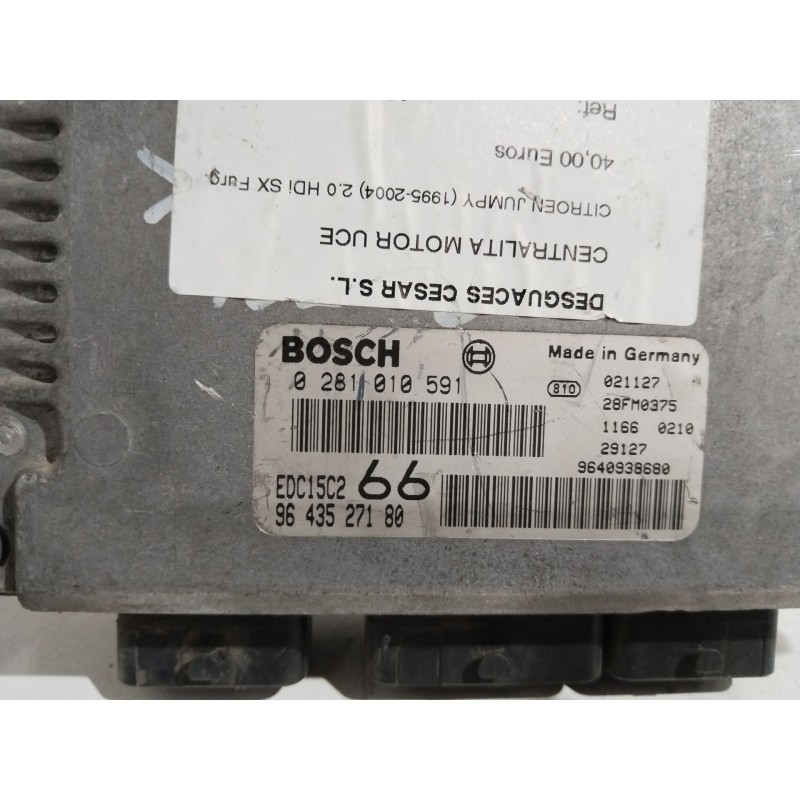 Recambio de centralita motor uce para citroën jumpy 2.0 hdi sx furg. referencia OEM IAM    Recambio de centralita motor uce para citroën jumpy 2.0 hdi sx furg. referencia OEM IAM
