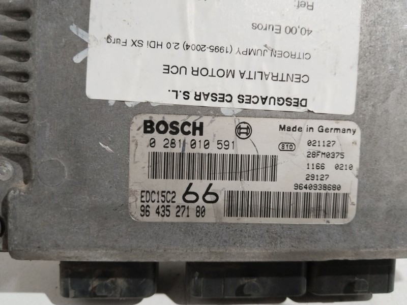 Recambio de centralita motor uce para citroën jumpy 2.0 hdi sx furg. referencia OEM IAM    Recambio de centralita motor uce para citroën jumpy 2.0 hdi sx furg. referencia OEM IAM