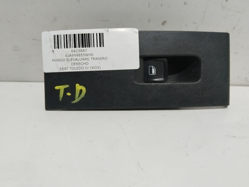 Recambio de mando elevalunas trasero derecho para seat toledo iv (kg3) 1.6 tdi referencia OEM IAM 6JA959855WHS  