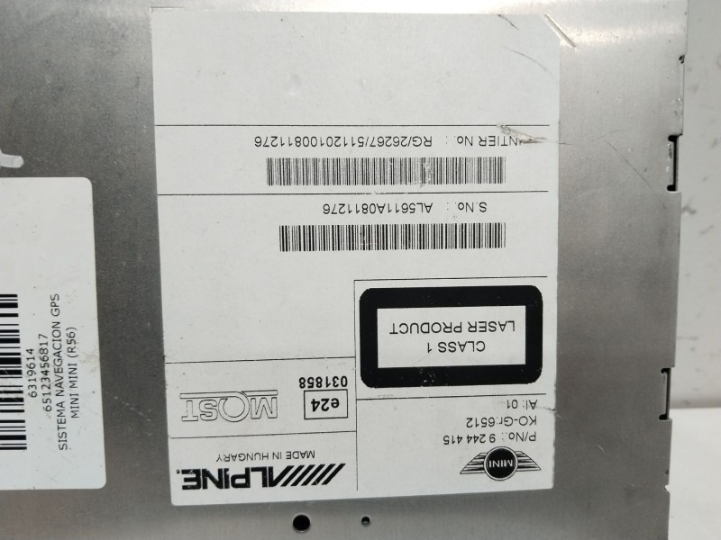 Recambio de sistema navegacion gps para mini mini (r56) cooper d referencia OEM IAM 65123456817  