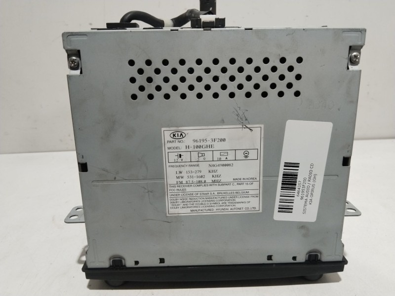 Recambio de sistema audio / radio cd para kia opirus (gh) 3.5 referencia OEM IAM 961953F200  
