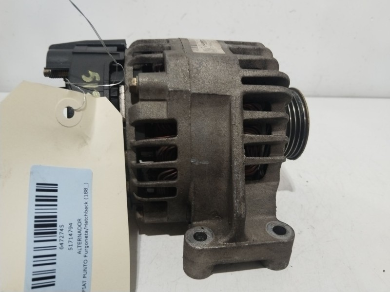 Recambio de alternador para fiat punto furgoneta/hatchback (188_) 1.2 60 referencia OEM IAM 51714794   Recambio de alternador para fiat punto furgoneta/hatchback (188_) 1.2 60 referencia OEM IAM 51714794