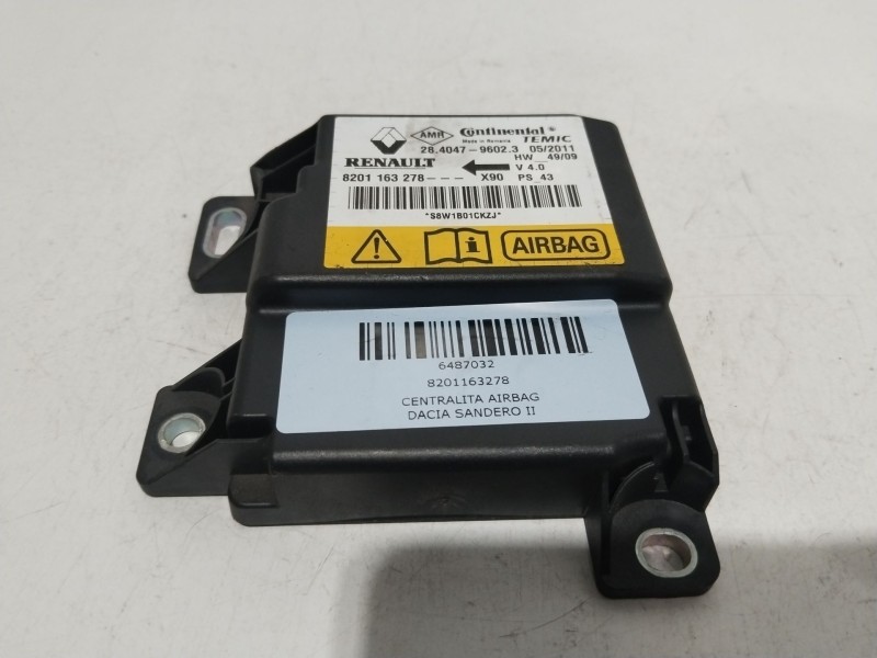 Recambio de centralita airbag para dacia sandero ii 1.5 dci referencia OEM IAM 8201163278  
