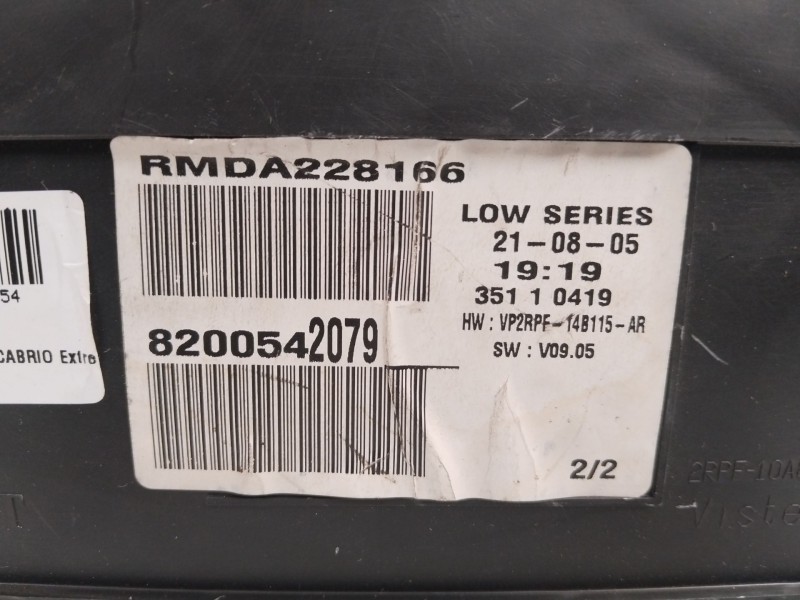 Recambio de cuadro instrumentos para renault megane ii coupe/cabrio extreme referencia OEM IAM 8200542079  