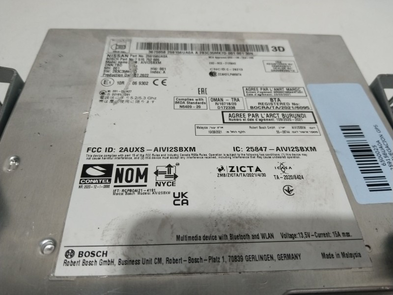 Recambio de sistema navegacion gps para nissan x-trail iii (t32_, t32r, t32rr) 1.3 dig-t referencia OEM IAM 259156UA0A  