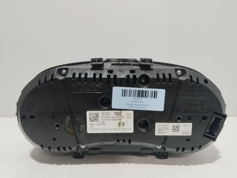 Recambio de cuadro instrumentos para seat leon (5f1) 1.4 tgi referencia OEM IAM 5F0920742E  