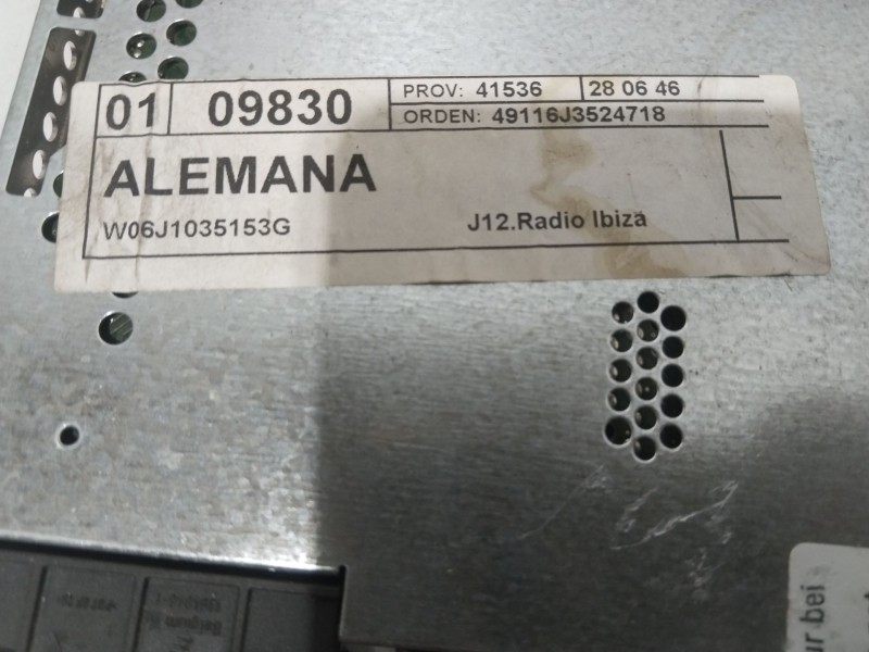Recambio de sistema audio / radio cd para seat ibiza st (6j8) reference referencia OEM IAM 6J1035153G  