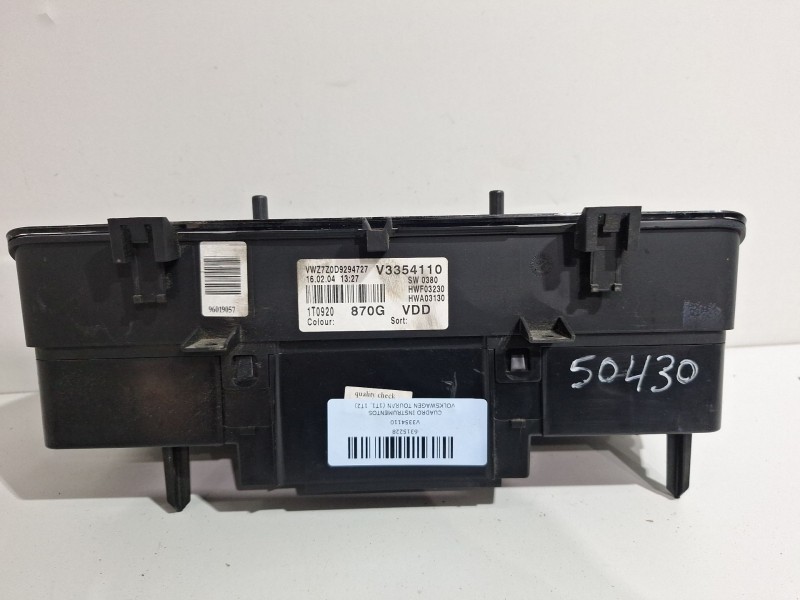 Recambio de cuadro instrumentos para volkswagen touran (1t1, 1t2) 2.0 tdi referencia OEM IAM V3354110 A2C53023102 