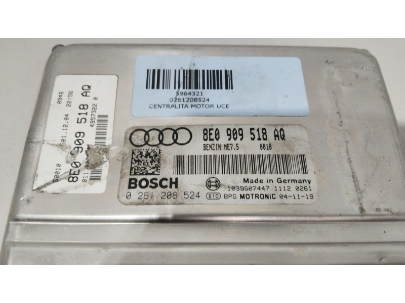 Recambio de centralita motor uce para audi a4 avant (8e) 1.8 t referencia OEM IAM 0261208524  