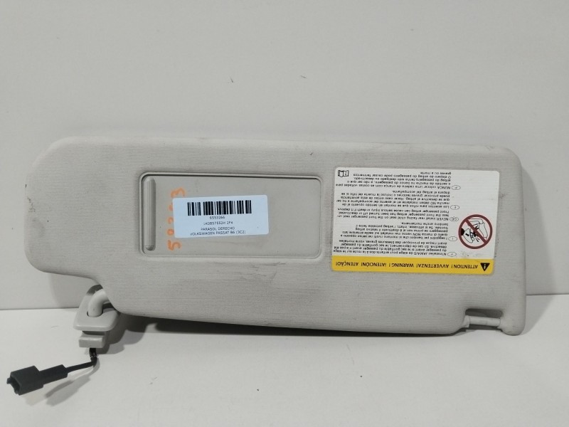 Recambio de parasol derecho para volkswagen passat b6 (3c2) 1.6 fsi referencia OEM IAM 1K0857552H 2F4  