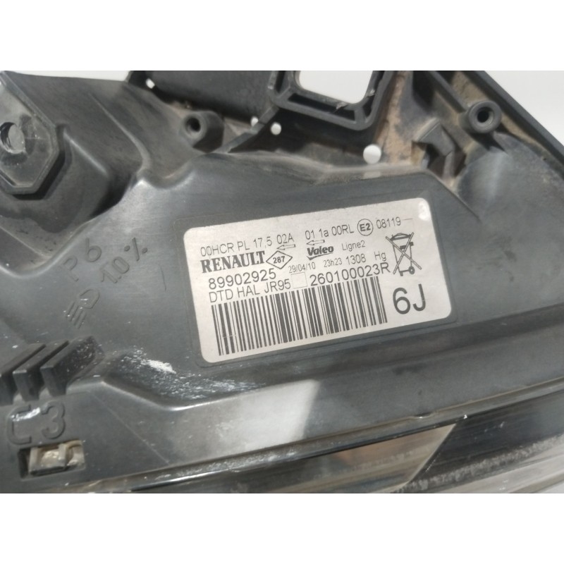 Recambio de faro derecho para renault scénic iii (jz0/1_) 1.4 16v (jz0f, jz1v) referencia OEM IAM 260100023R  89902925