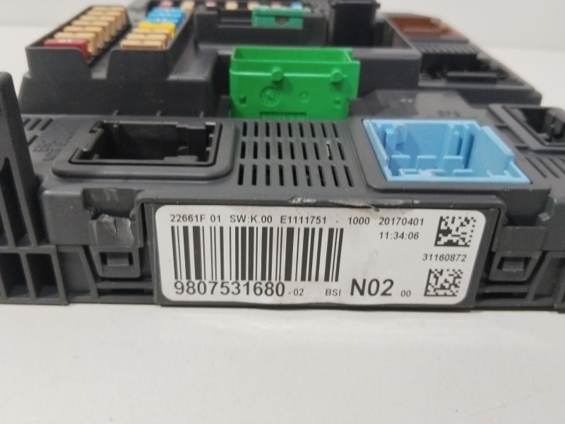 Recambio de caja reles / fusibles para citroën c-elysée shine referencia OEM IAM 9807531680  