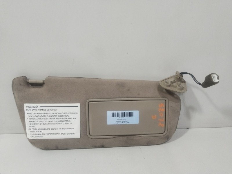 Recambio de parasol derecho para hyundai santa fé i (sm) 2.0 crdi 4x4 referencia OEM IAM 8520226700BU  