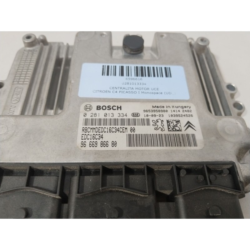 Recambio de centralita motor uce para citroën c4 picasso i monospace (ud_) 1.6 hdi referencia OEM IAM 0281013334  