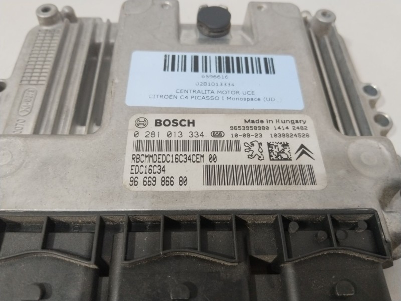 Recambio de centralita motor uce para citroën c4 picasso i monospace (ud_) 1.6 hdi referencia OEM IAM 0281013334  