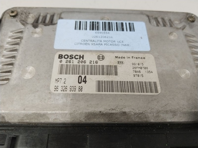 Recambio de centralita motor uce para citroën xsara picasso (n68) 1.6 referencia OEM IAM 0261206216  