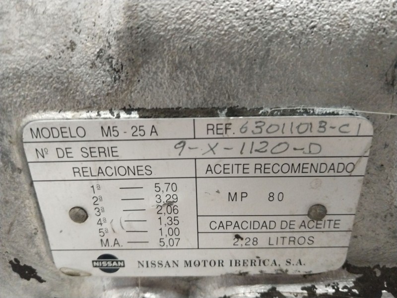 Recambio de caja cambios para nissan trade 4/2953 referencia OEM IAM 63011013C1  