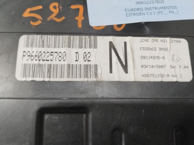 Recambio de cuadro instrumentos para citroën c3 i (fc_, fn_) 1.4 i referencia OEM IAM 9660225780D  