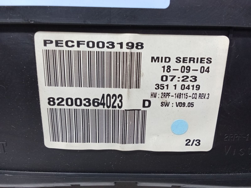 Recambio de cuadro instrumentos para renault megane ii station wagon (km0/1_) 1.6 referencia OEM IAM 8200364023D  